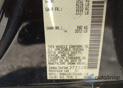 2017 Nissan Altima 2.5 S z USA, uszkodzony, nr VIN 1N4AL3AP1HC272520